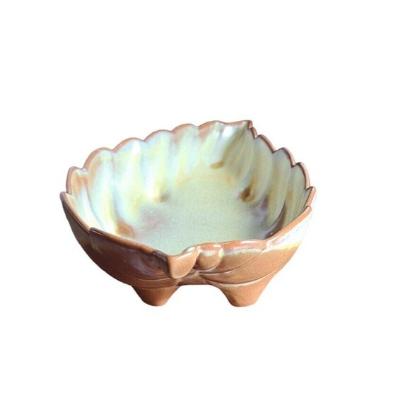 Vintage Frankoma Pottery Large Leaf Dish Desert Gold #226 Fall Cottage Grandma - Picture 4 of 7